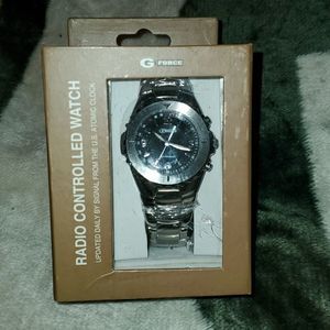 Brand New G-Force Radio Controlled Watch Atomic Clock Stainless‎ Steel TW363L
